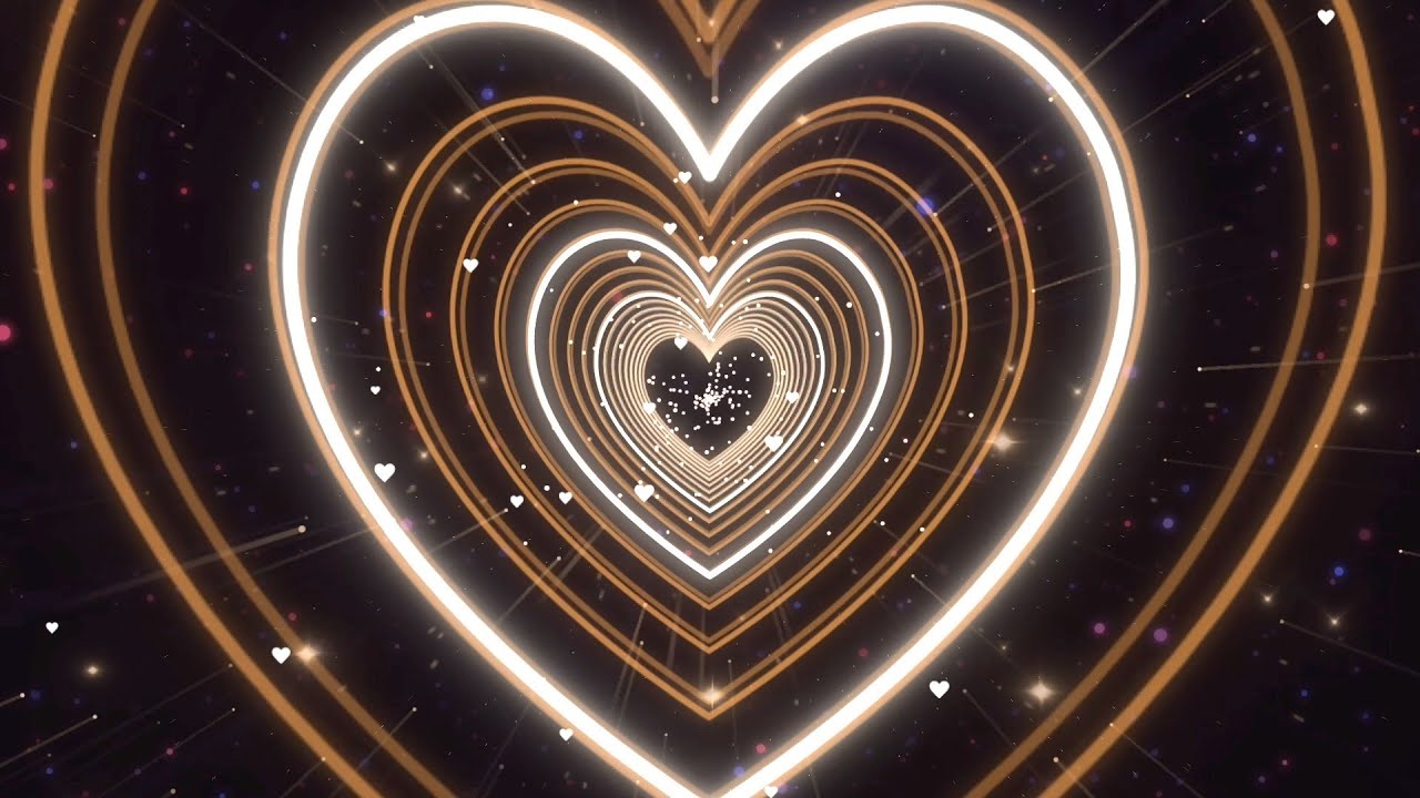 Neon Lights Love Heart Tunnel????BrownHeart Background | Tunnel Background Video Loop [4 Hours] - SCOK