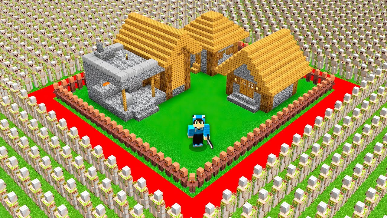 1,000 GOLEMS VS LA ALDEA MÁS SEGURA DE MINECRAFT