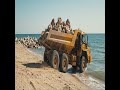 A large rock truck was backing up to dump1