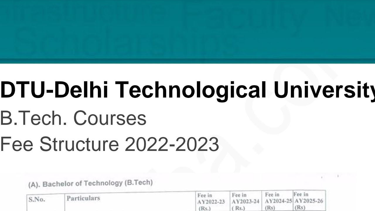 delhi-technology-university-fees-structure-2022-23-youtube