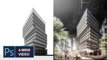 Rendering a night scene architectural building
