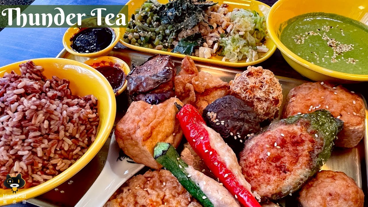A perfect match - Hakka Thunder Tea Rice and handmade meat-stuffed Yong Taufu   Hakka Thunder Tea
