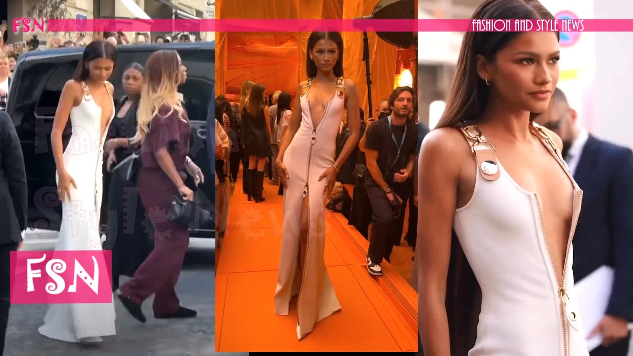 Zendaya Wore a Zipper Dress to Louis Vuitton's Spring-Summer 2024