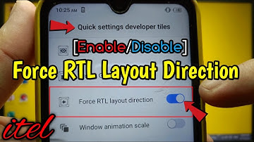 How to enable or disable force RTL layout direction on itel S15 | Quick Setting Developer Tiles
