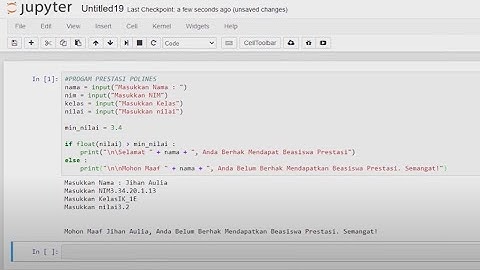 Algoritma Pemrogaman Python Form Input, If & Else | Jupyter NoteBook