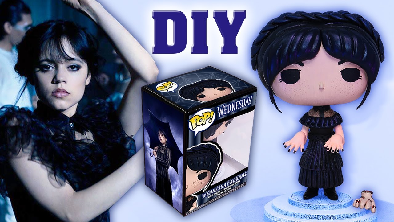 100% DIY Funko Pop of Wednesday Dance Scene with air dry clay