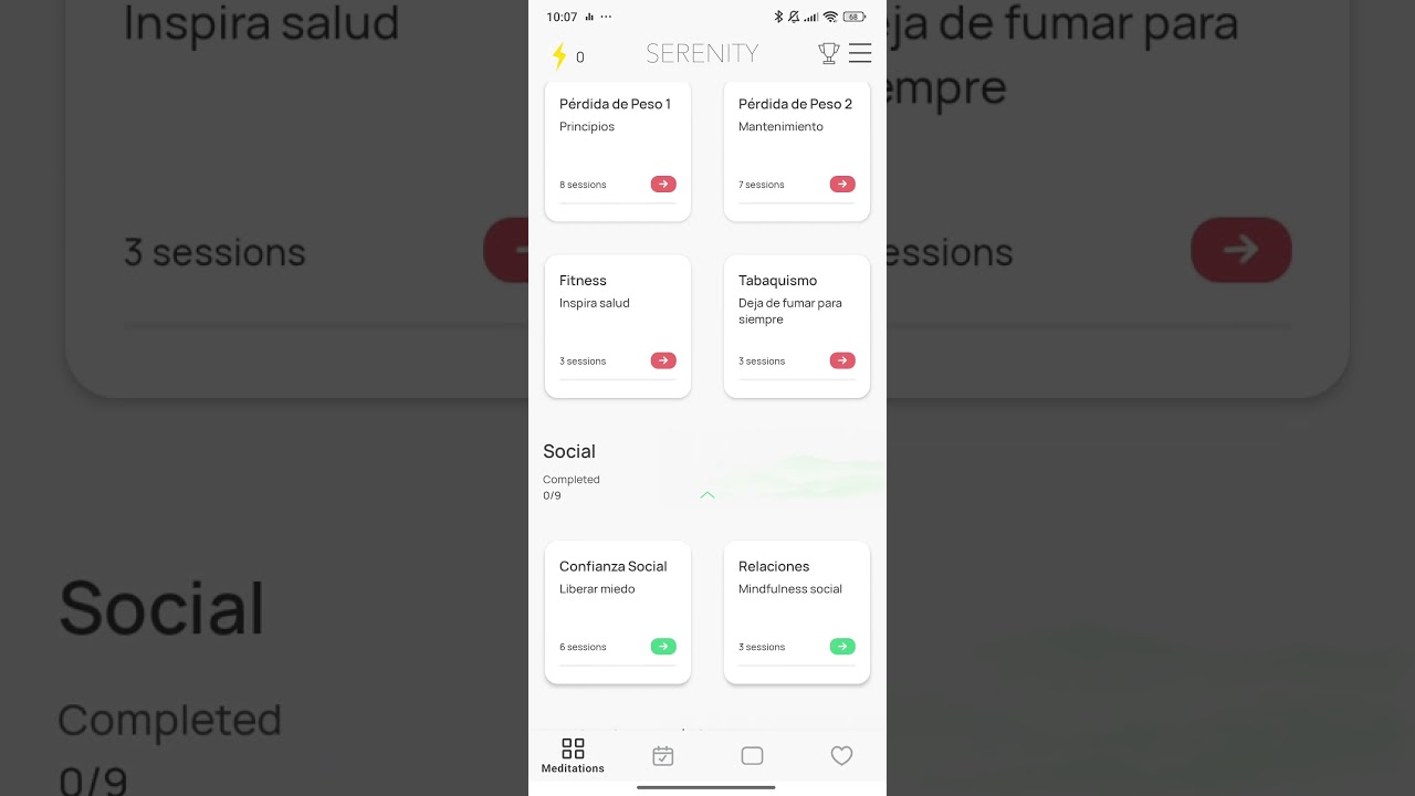 Serenity app de Meditación y Mindfulness