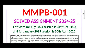 MMPB 1 SOLVED ASSIGNMENT 2024-25 / IGNOU MMPB 1 SOLVED ASSIGNMENT JULY 2024 / PDF WATSAPP 8228091239
