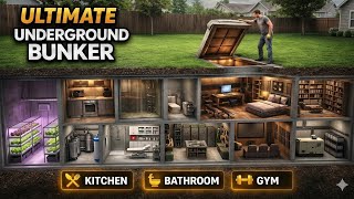 Ultimate Hidden Underground Bunker with Kitchen, Bathroom & Gym | Full Build Breakdown