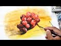 Painting Realistic Purple Grapes in Watercolor