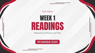 Week 1 Reading Summaries