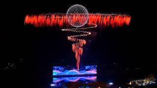 Drones with fireworks rehearsal for the 17th Liuyang Fireworks Festival 