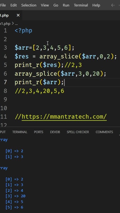 How to use PHP array_slice and array_splice | Interview Question #php # ...