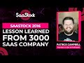 Lessons Learned from 3000 SaaS Companies - Partrick  | SaaS Conferences - Dublin | SaaStock 2016