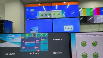 Av over IP system with KVM workstation controls video wall and the PC