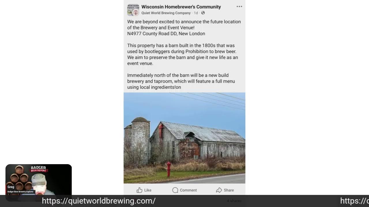 Breaking Brewery News: Quiet World Brewing, New London Wisconsin