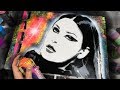 Portrait multi layer stencil painting with spray paint | Pop art portrait | Maruv art by N Homenko