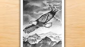 Eagle Pencil Drawing Step by Step / Flying Eagle Drawing Easy