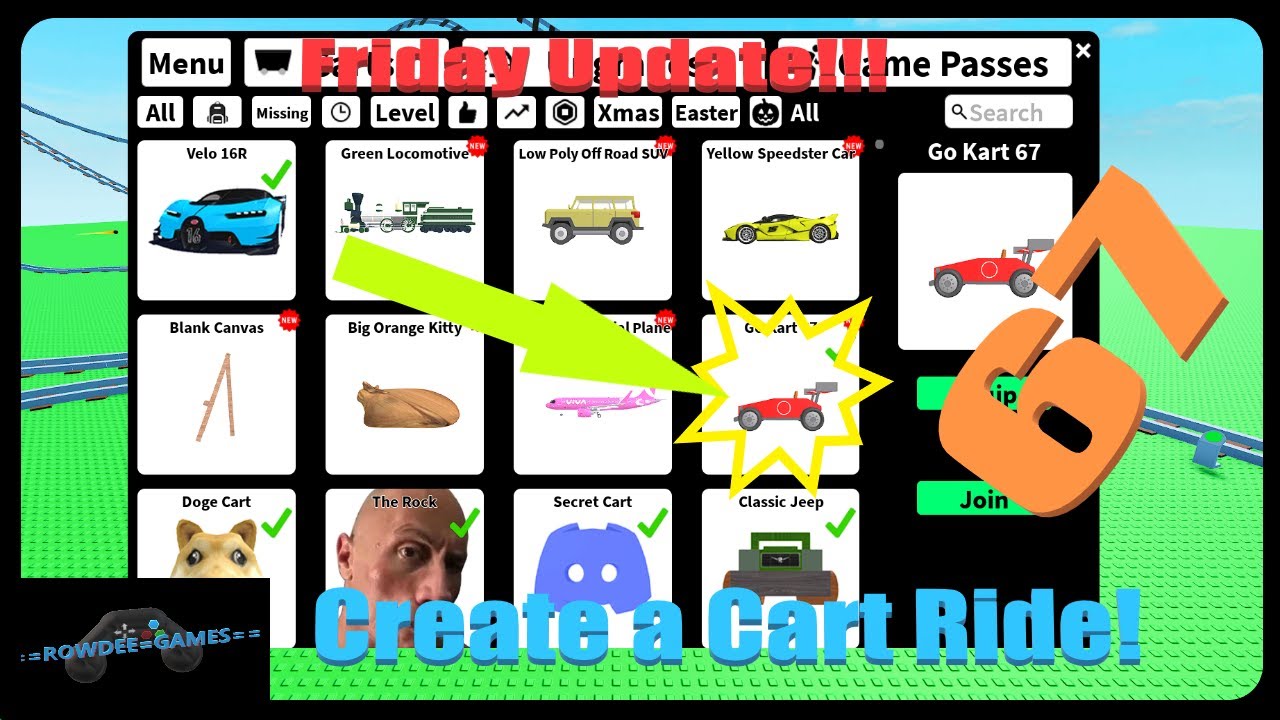 Новые скины для тележек уже доступны в режиме «Создай поездку на тележке»! Пятничное обновление 2...