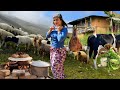 Traditional Way of Cooking Lamb Leg & Making Butter in Clay jar