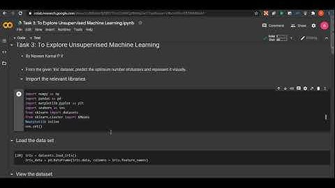 Task 3: To Explore Unsupervised Machine Learning