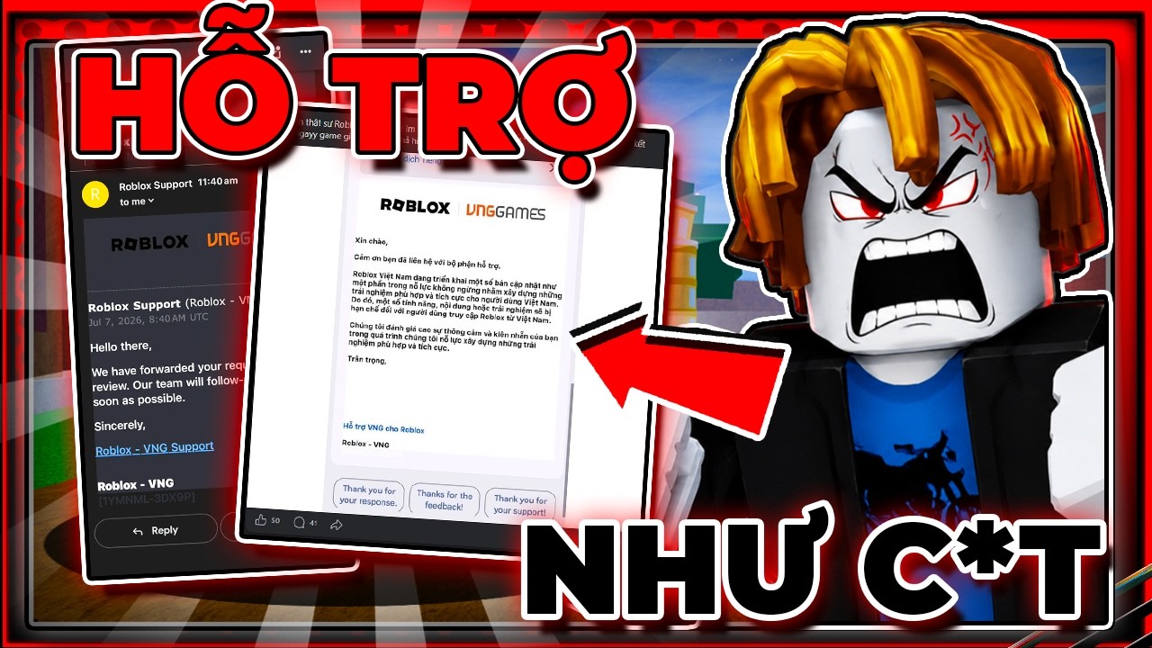 BẢN TIN ROBLOX - HỖ TRỢ CỦA ROBLOX VNG QUÁ TỆ AI CŨNG CHÊ VÌ QUÁ KÉM...
