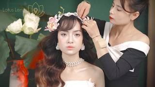 Asmr Soft Douyin Bridal Makeup & Hair Styling with Flowers (Unintentional Asmr)