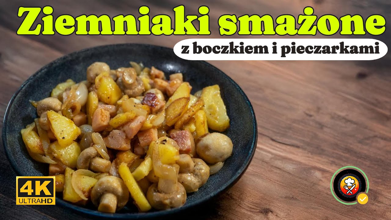 Obłędny przepis na szybki obiad: ziemniaki smażone z boczkiem i pieczarkami