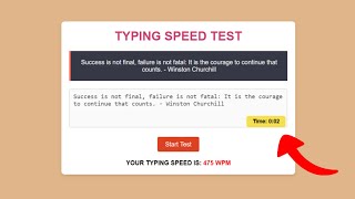Typing Speed Test Game Using HTML CSS JavaScript