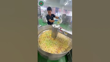 Máy chiên cơm khổng lồ: Chảo không lồ chiên 100 suất cơm rang#shorts