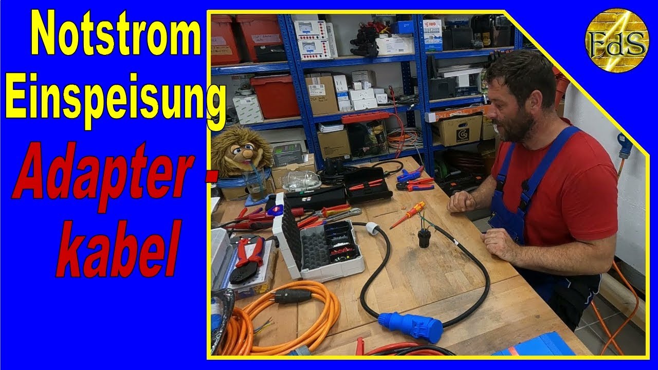 Notstrom Einspeisung mit Aggregat / Adapterkabel herstellen / Adapter mit Erdungsanschluss