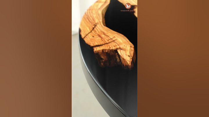 KAZANAHOME Olive Wood Round Black Epoxy Table #epoxytable #BlackDiningTable #ModernOrganic