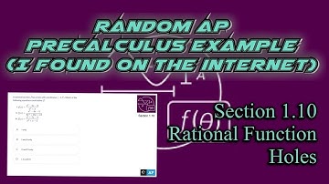 AP Precalculus Section 1.10 Example: Find the Rational Function if Given the Holes