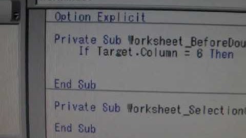 昔の動画です参考程度に...Excel VBA シートをダブルクリックした時のイベントに処理を書く