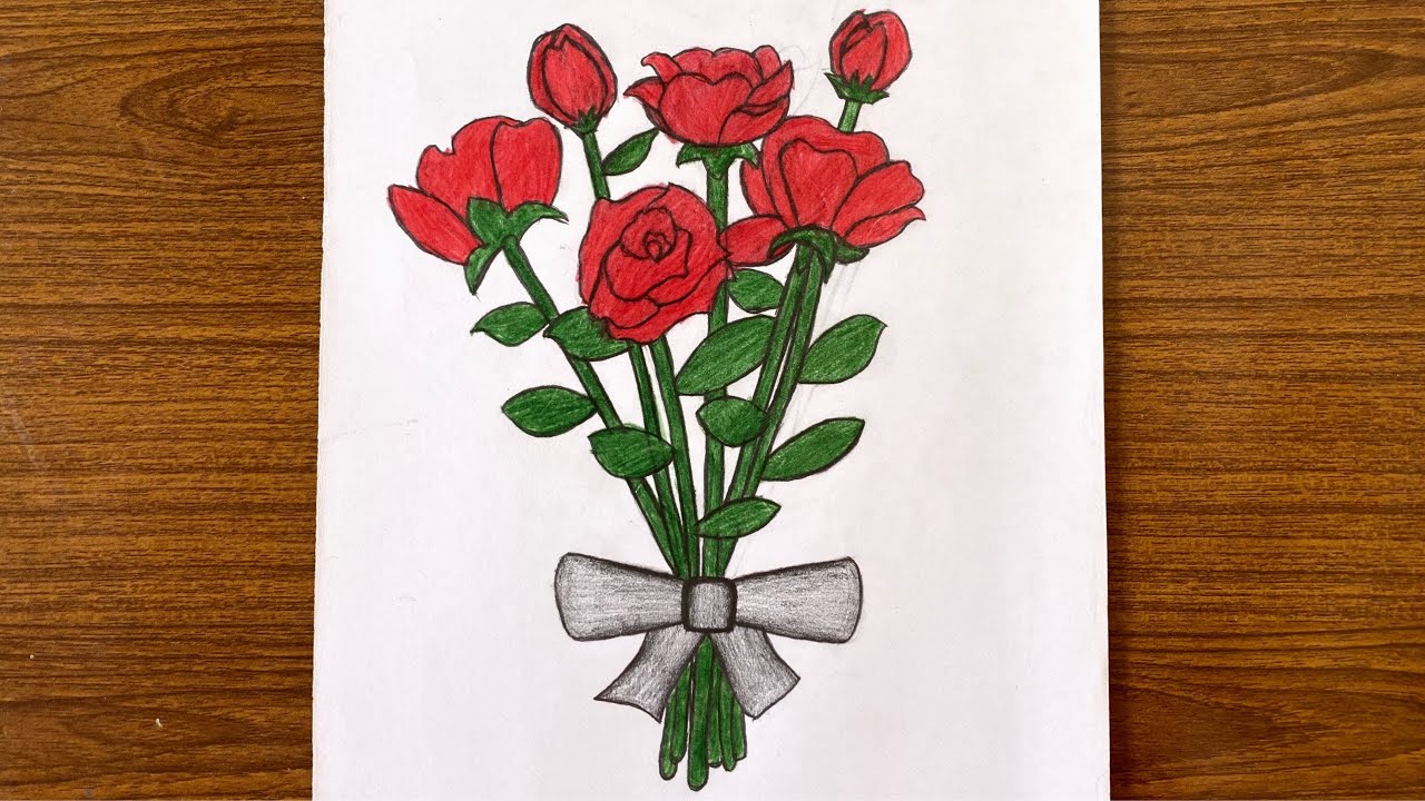 red flower drawing