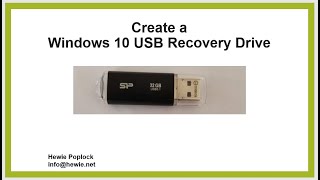 create a windows 10 usb recovery drive