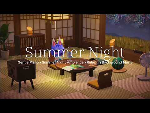Japanese Summer Night Ambience 🌙 | Relaxing Piano, Cicadas & Fireworks for Study and Sleep