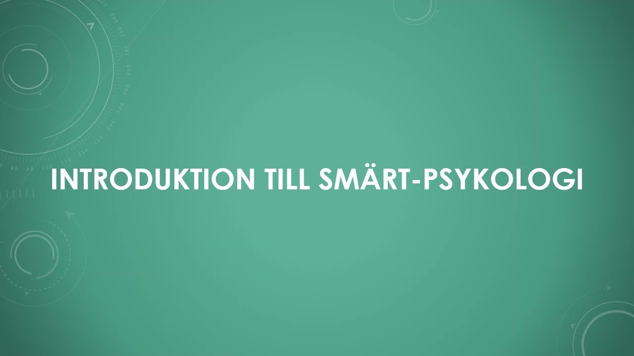 Introduktion till smärt-psykologi