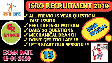 ISRO 2017 MECHANICAL SOLVED PAPER,ISRO 2019 COMPLETE COURSE, ISRO SC 2017 PAPER, PART-1,#GateRockers