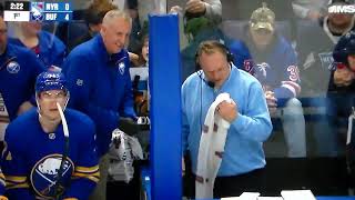 Celebrity Buffalo Sabres' analyst Rob Ray struck in face above eye by puck vs. New York Rangers Wealth