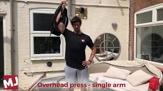 Rucksack overhead press - single arm