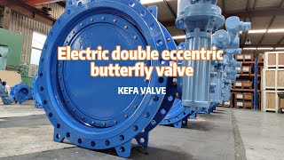DN1000 Electric actuator flange double eccentric butterfly valve