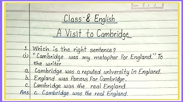 a visit to cambridge class 8 question answer | honeydew class 8 chapter 7 question answer |