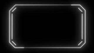 Glowing frame black screen | Neon light border | Frame template video background