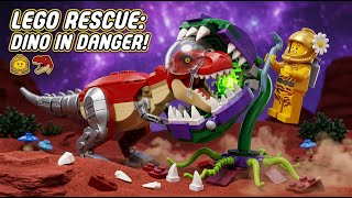 Primal Bricks | Daring Lego T-REX Dinosaur Escape From A GIANT Alien Carnivorous Plant!