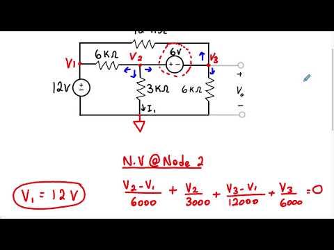 Node Voltage Method (Problem #21) - (Super Node #5)