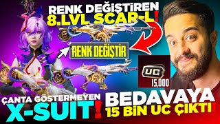 BEDAVAYA 15 BİN UC ALDIM! ÇANTA GÖSTERMEYEN X-SUİT GELDİ! RENK DEĞİŞTİREN SCAR! FULLEDİK!PUBG Mobile