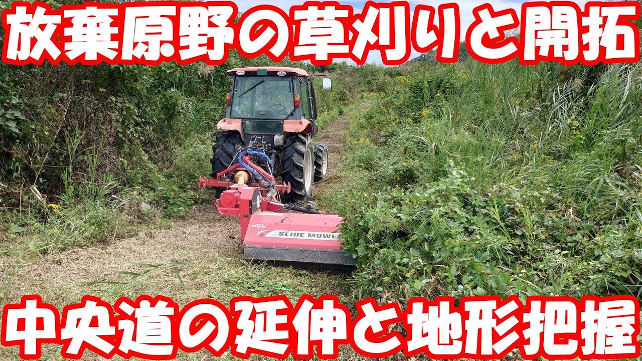 耕作放棄原野の中央道を更に奥へ刈り進む。#開拓 #mower