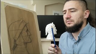 Online Art Class, Lesson Two: How to Draw a Portrait based on Academic Study in a Profile Position