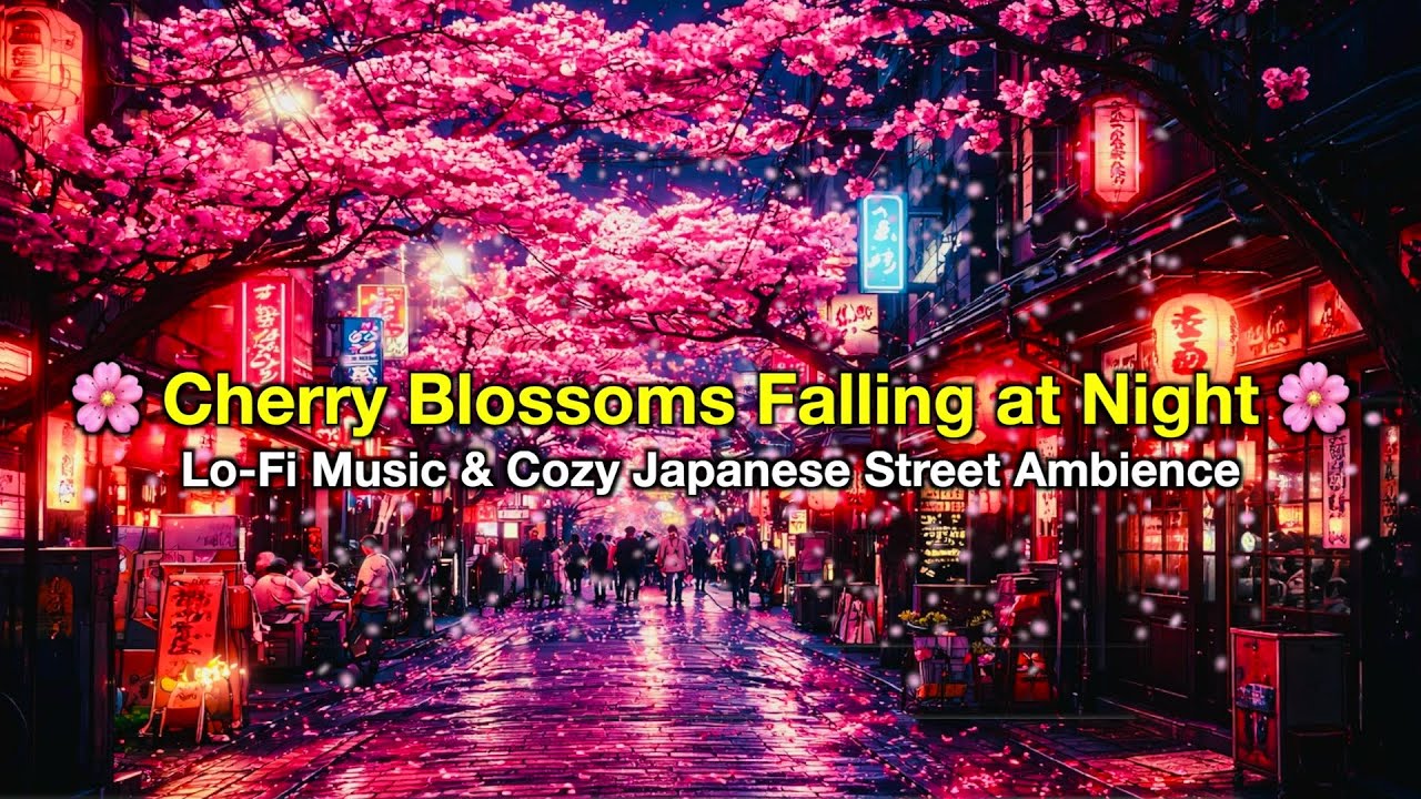[Playlist] Cherry Blossoms Falling in a Quiet Cyberpunk City 🌸 Lo-Fi Music & Night Balcony Ambience